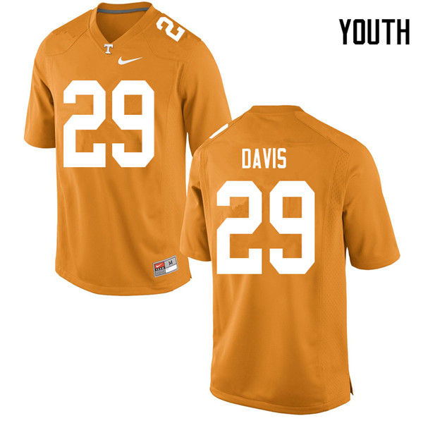 Youth #29 Brandon Davis Tennessee Volunteers College Football Jerseys Sale-Orange